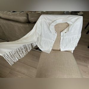12th Tribe Sequin Fringe Cropped Jacket